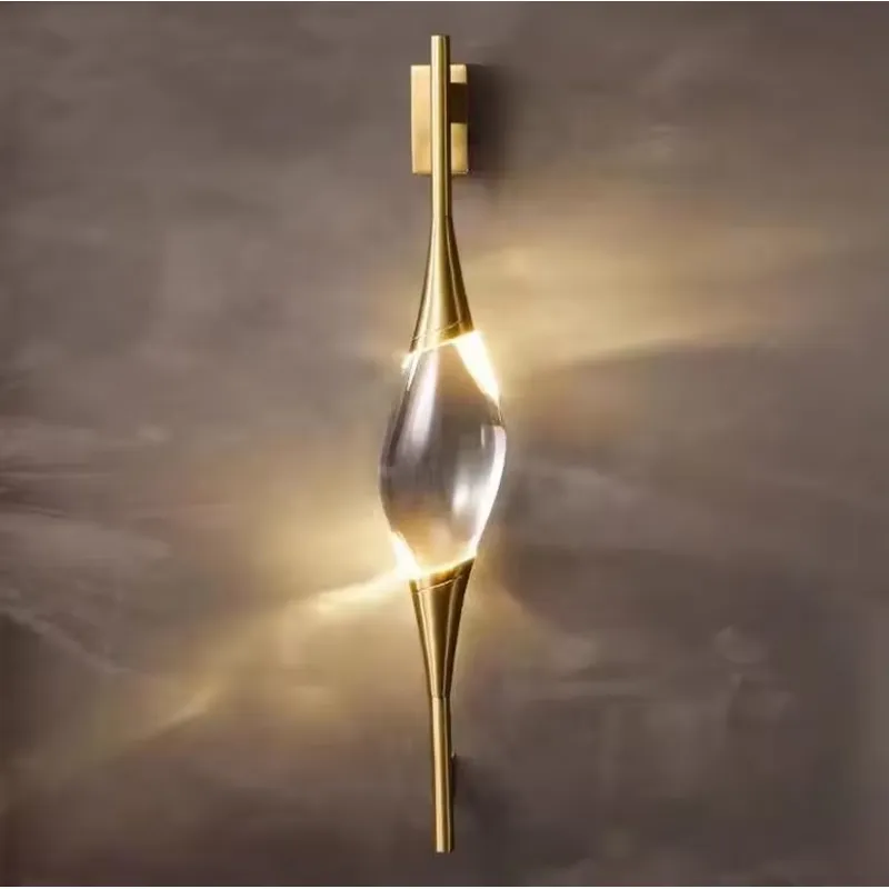 Home Decor Gold - 新デザイン モダン フル銅製 ゴールドクリスタル LED ウォールライト