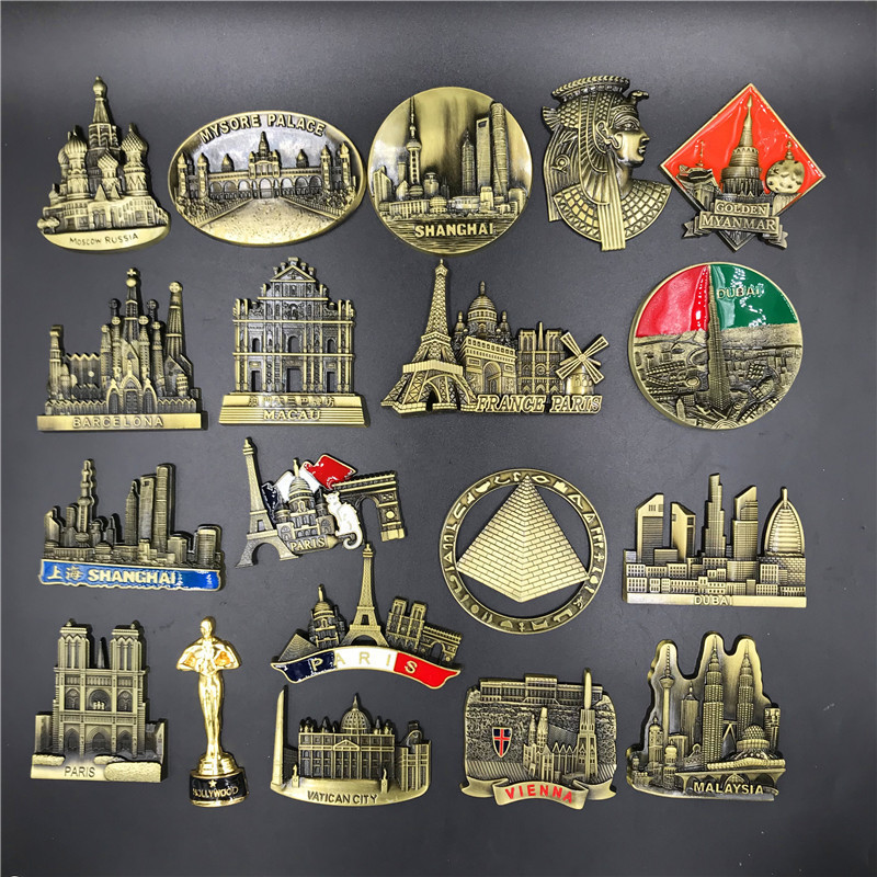 Home Decor Egypt - 冷蔵庫用の3D金属ステッカー,家の装飾,france,paris,lonon,vienna,ロシア語,egypt,ピラミッド,dubai,お土産
