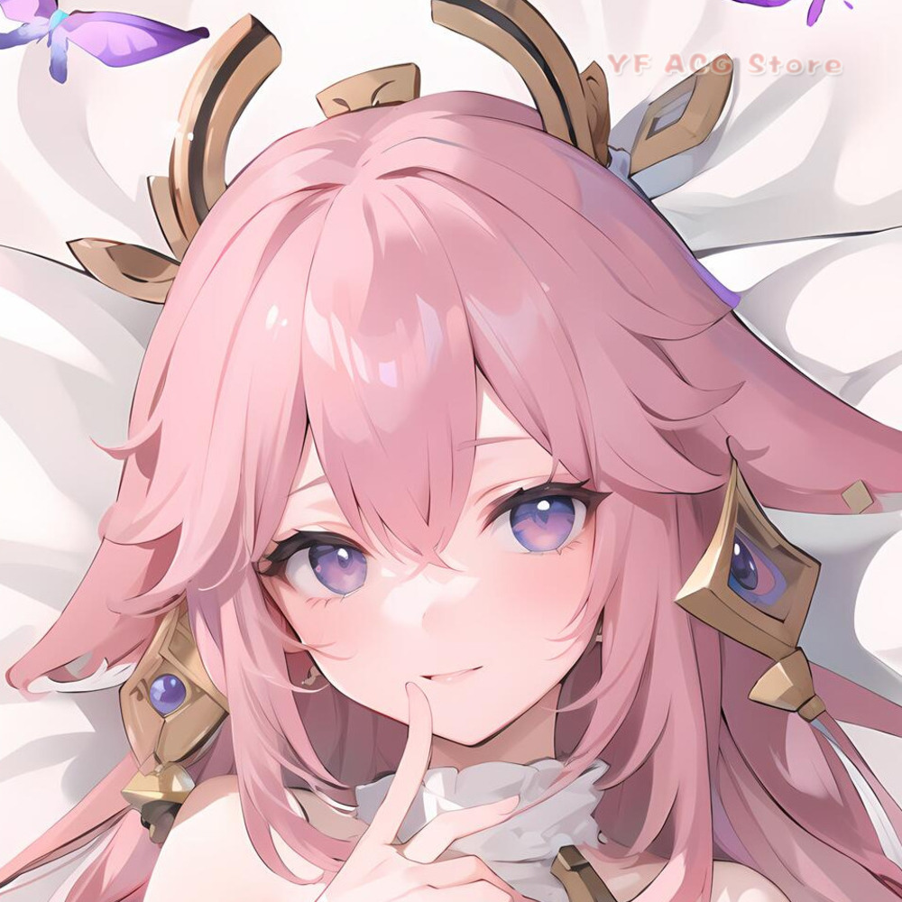 Home Decor Game - 原神インパクト八重巫女抱き枕カバー両面 HD プリントソフト枕カバー居心地の良い家の装飾ギフトゲームアニメファンのための