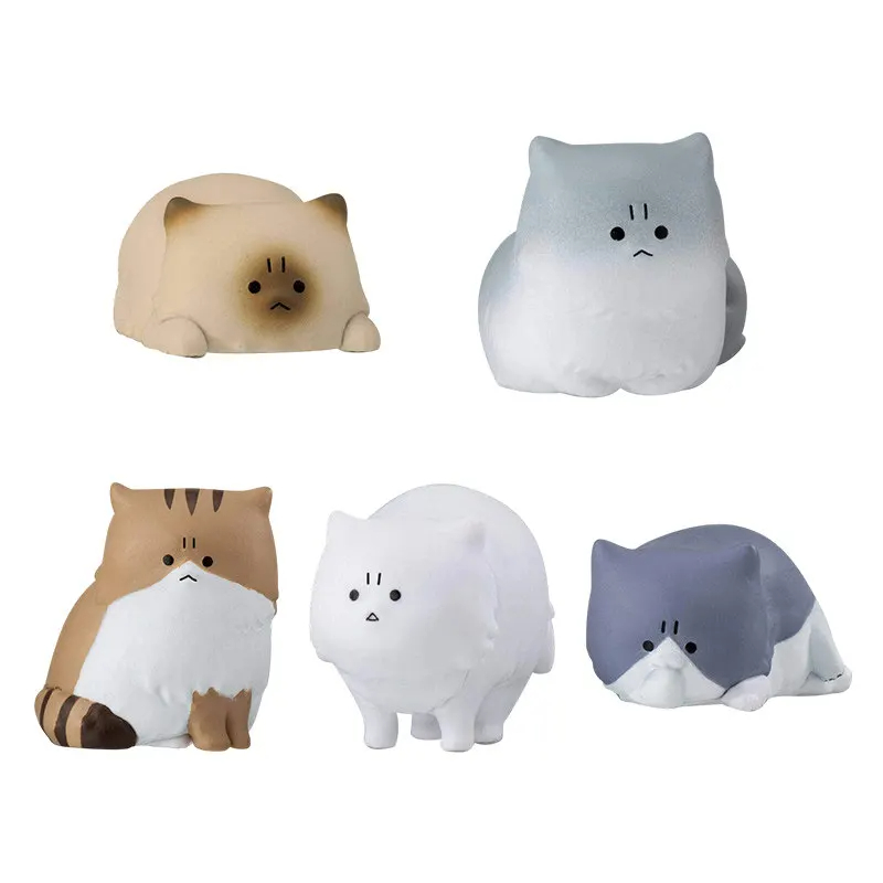 Home Decor Cat - バンダイ ガシャポン怒っている猫フィギュアミニかわいい動物の形をした収集価値のある人形コンパクトサイズホームデスクトップ装飾飾り