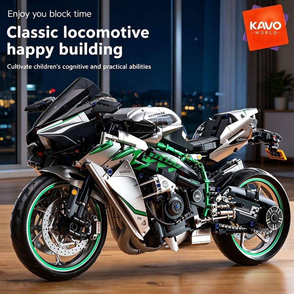 Home Decor On Wheels - KAVOWORLD 1:5 クラシック機関車バイク組み立てブロック 2248ピース メカニカルスポーツバイクモデルキット DIYバイク組み立てブリックセット