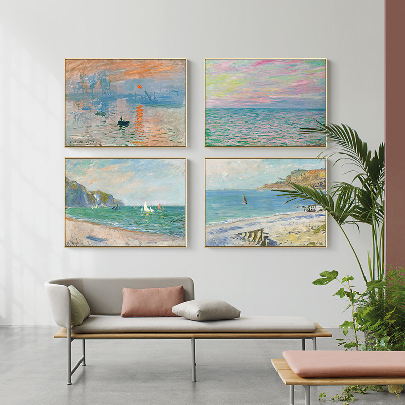 Home Decor Japandi - 有名なモネポスターキャンバス絵画現代抽象風景壁アート北欧プリント壁絵リビングルームホーム装飾用