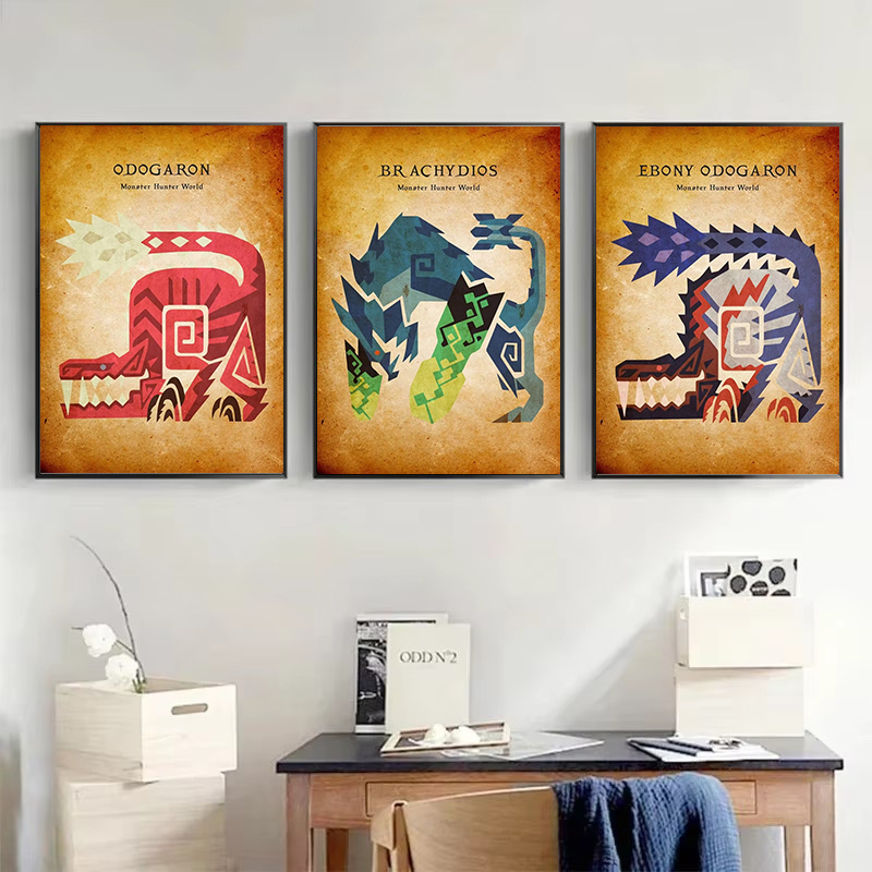 日本のゲームアニメーションヴィンテージキャンバス絵画ウォール - Home Decor Japandi のレビューと価格