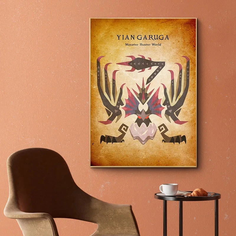 日本のゲームアニメーションヴィンテージキャンバス絵画ウォール - Home Decor Japandi のレビューと価格