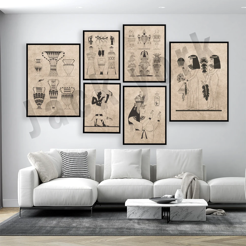 家の装飾のためのヴィンテージの古代エジプトのポスター、神、エ - Home Decor Egypt のレビューと価格
