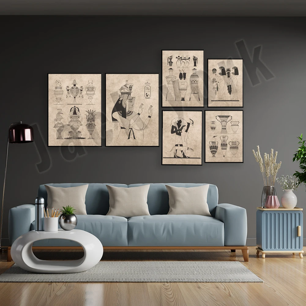 家の装飾のためのヴィンテージの古代エジプトのポスター、神、エ - Home Decor Egypt のレビューと価格