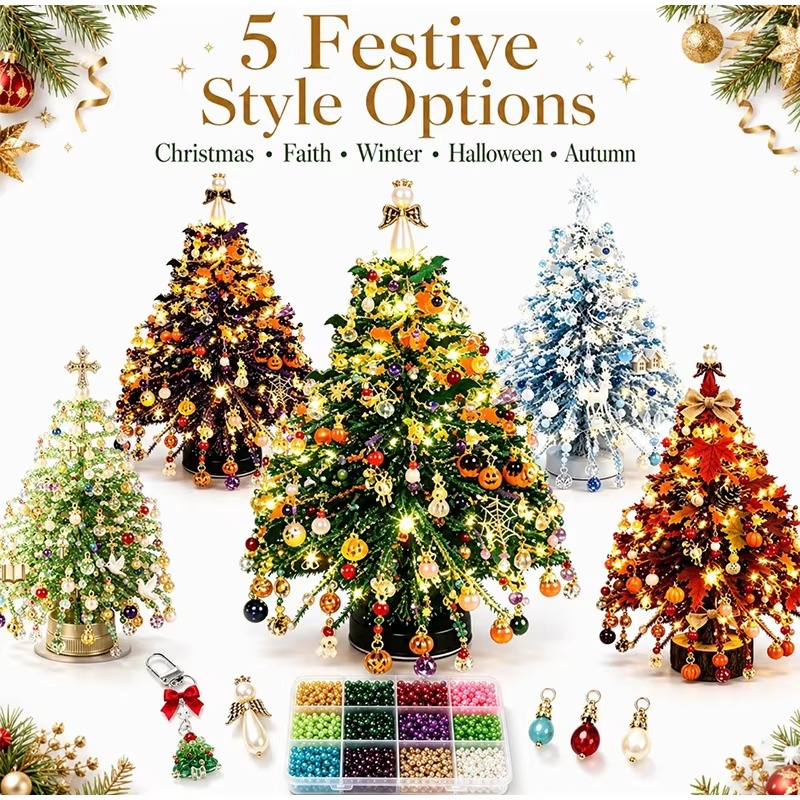 手作りビーズミニ卓上ホリデーツリーDIYキット 多シーズン対 - Home Decor Tree のレビューと価格