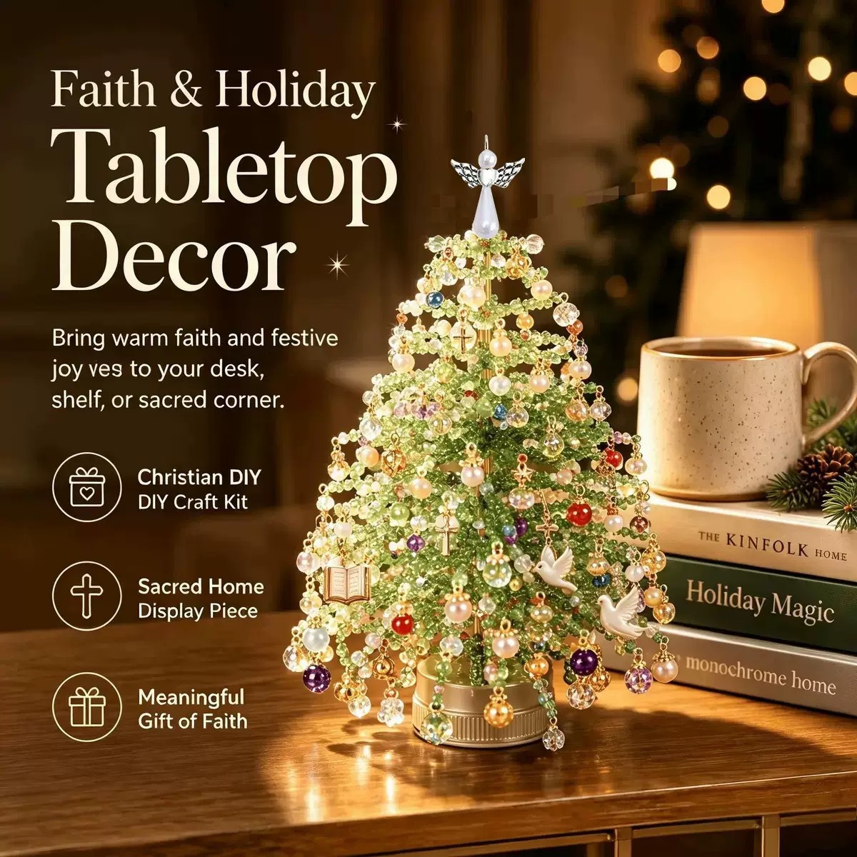 手作りビーズミニ卓上ホリデーツリーDIYキット 多シーズン対 - Home Decor Tree のレビューと価格