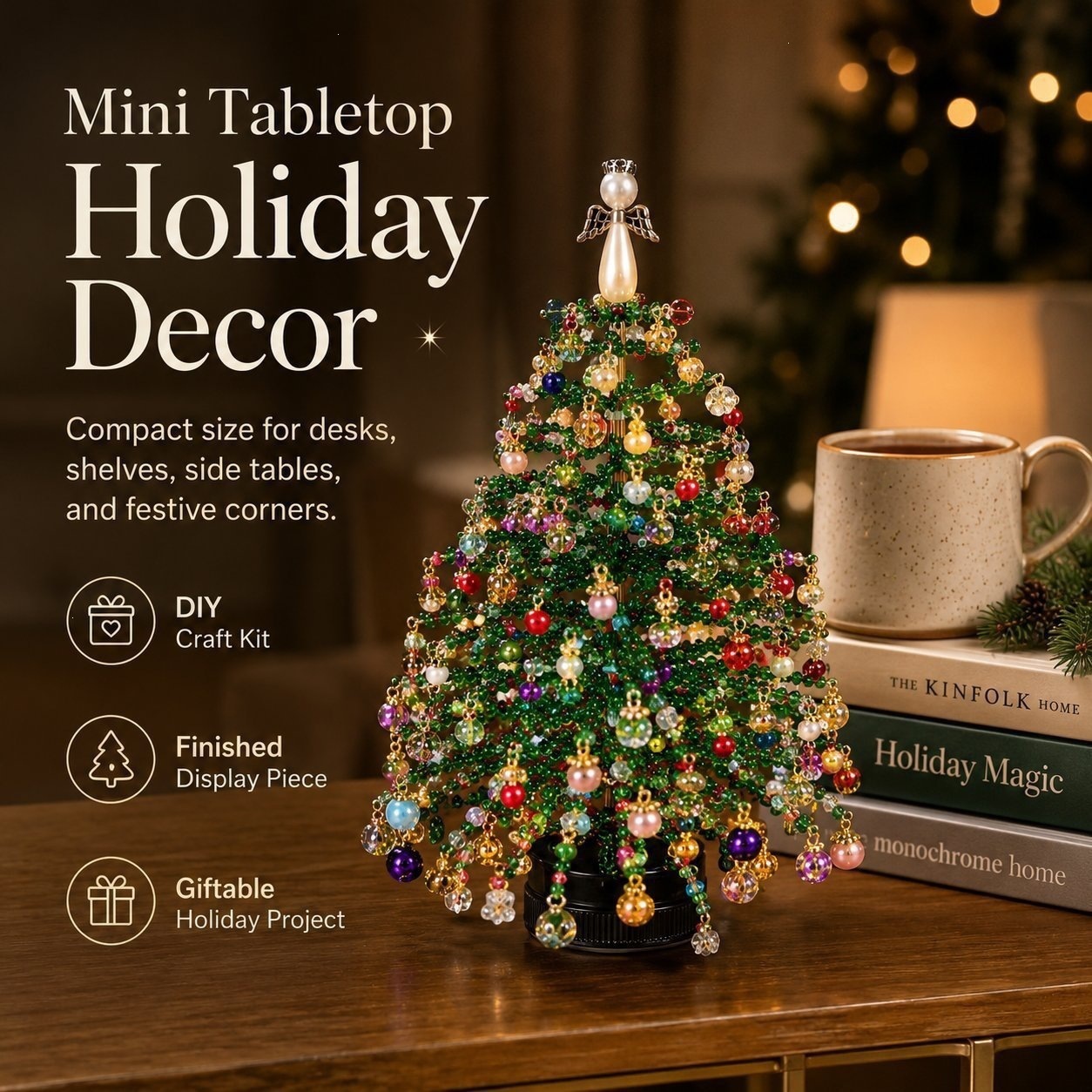 手作りビーズミニ卓上ホリデーツリーDIYキット 多シーズン対 - Home Decor Tree のレビューと価格