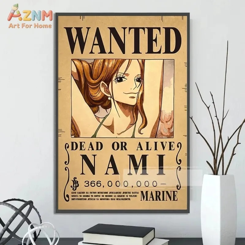 AZNM ワンピース ルフィ ギア5 指名手配画 キャンバス - Home Decor Japandi のレビューと価格