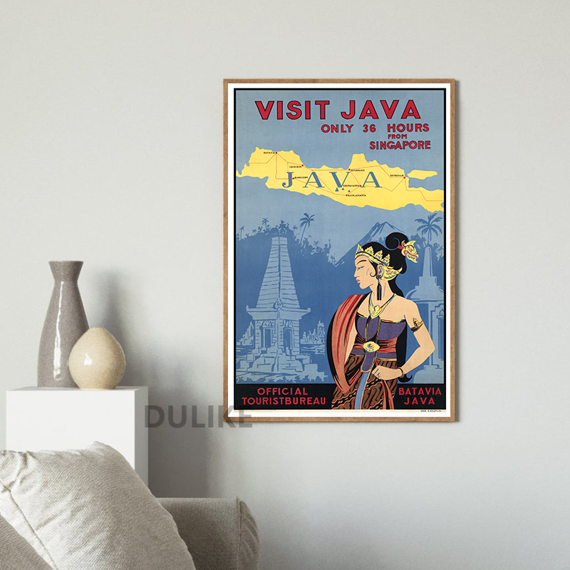 ビ-ヴィンテージキャンバスウォールカートリッジjava,旅行 - Home Decor Bali のレビューと価格