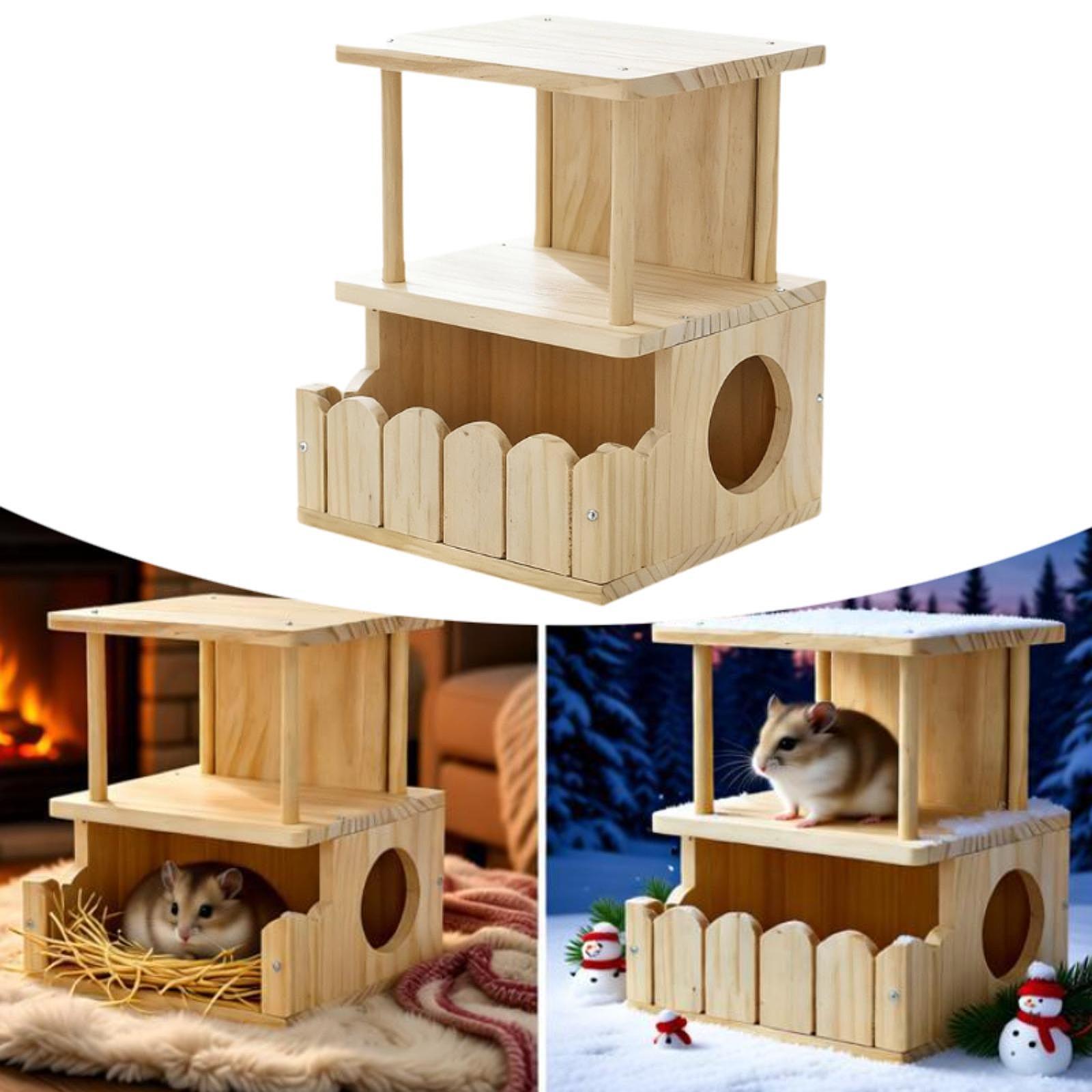 チンチラ用ペットキャビン、換気付き木製隠れ家、ハムスター、モ - Home Decor Habitat のレビューと価格