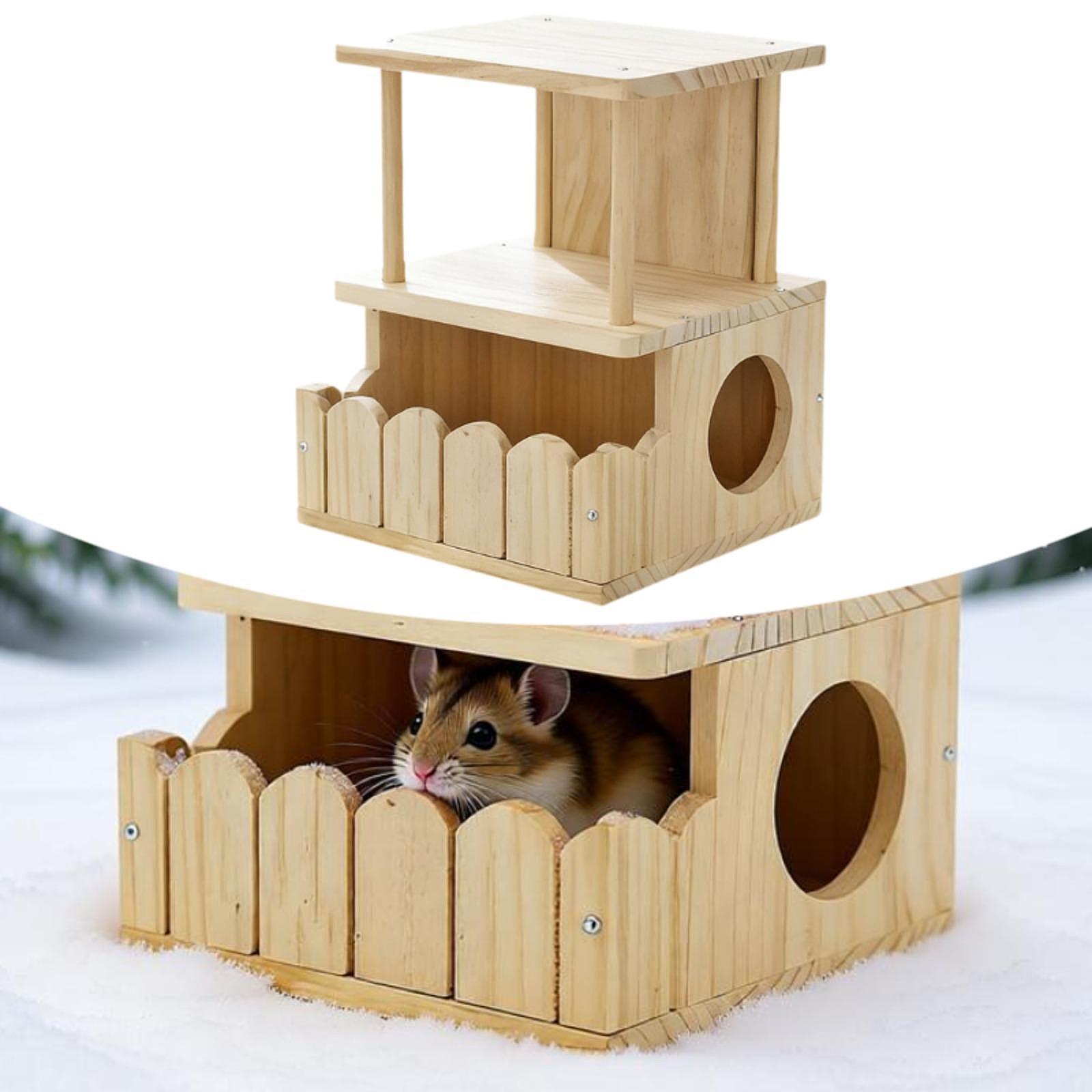 チンチラ用ペットキャビン、換気付き木製隠れ家、ハムスター、モ - Home Decor Habitat のレビューと価格