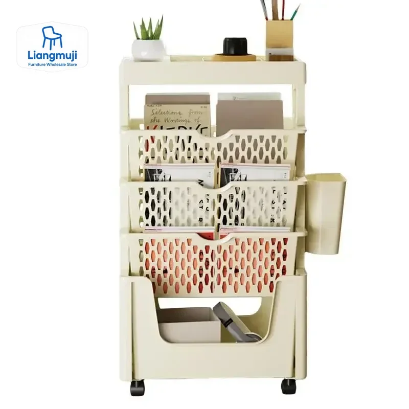 5段可動式本棚車輪付き回転式収納本棚クリエイティブ本棚ディス - Home Decor On Wheels のレビューと価格