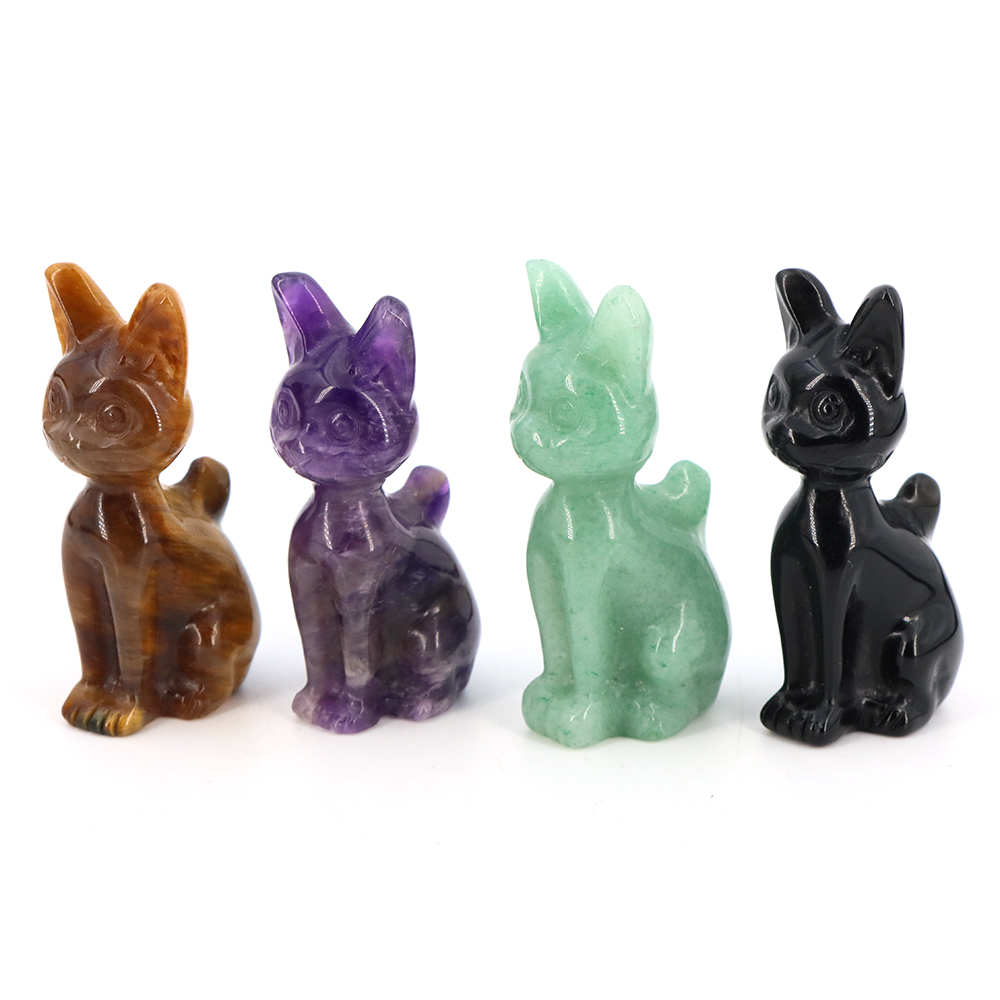 天然石エジプト猫像クリスタル彫刻ヒーリングアメジスト置物オフ - Home Decor Egypt のレビューと価格
