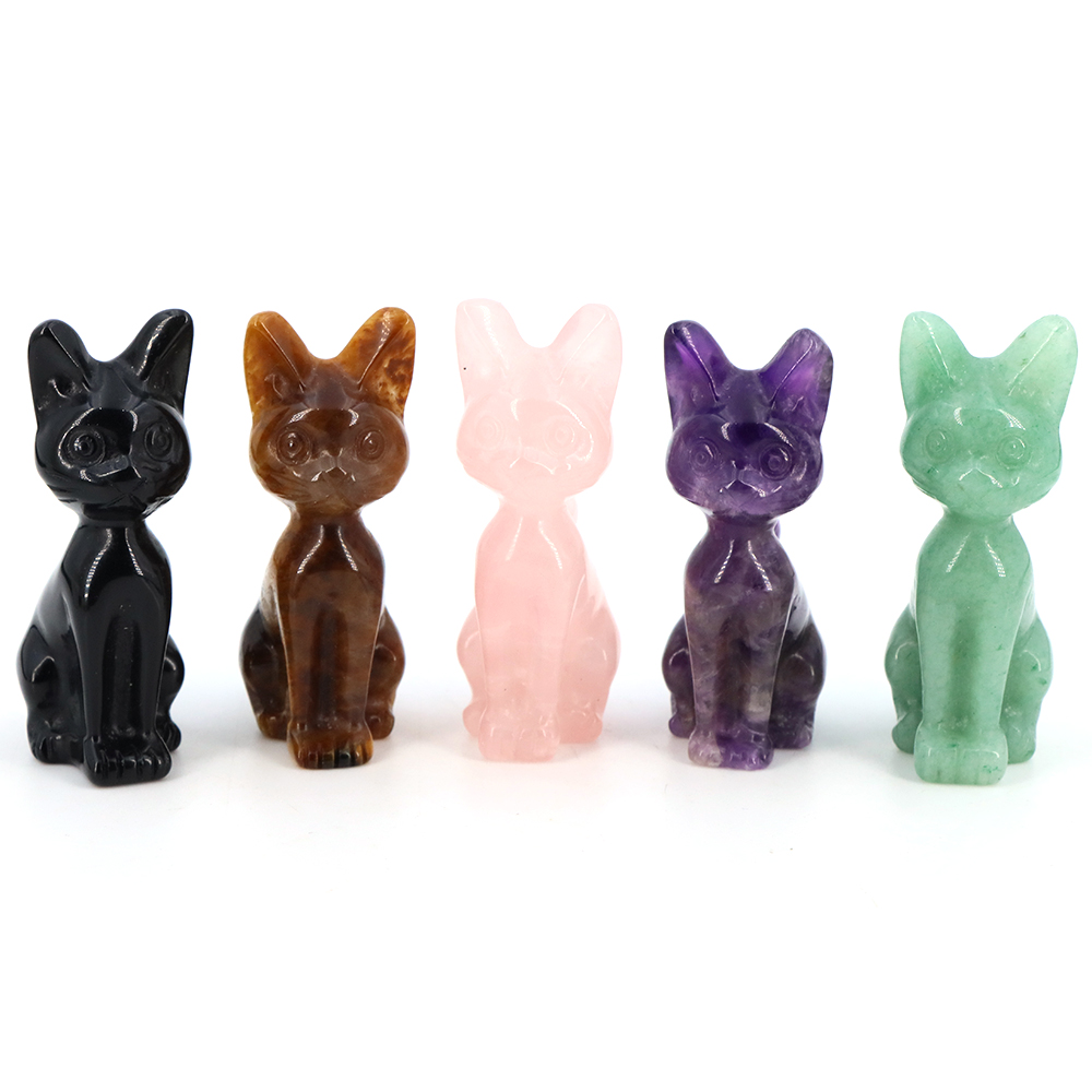 天然石エジプト猫像クリスタル彫刻ヒーリングアメジスト置物オフ - Home Decor Egypt のレビューと価格