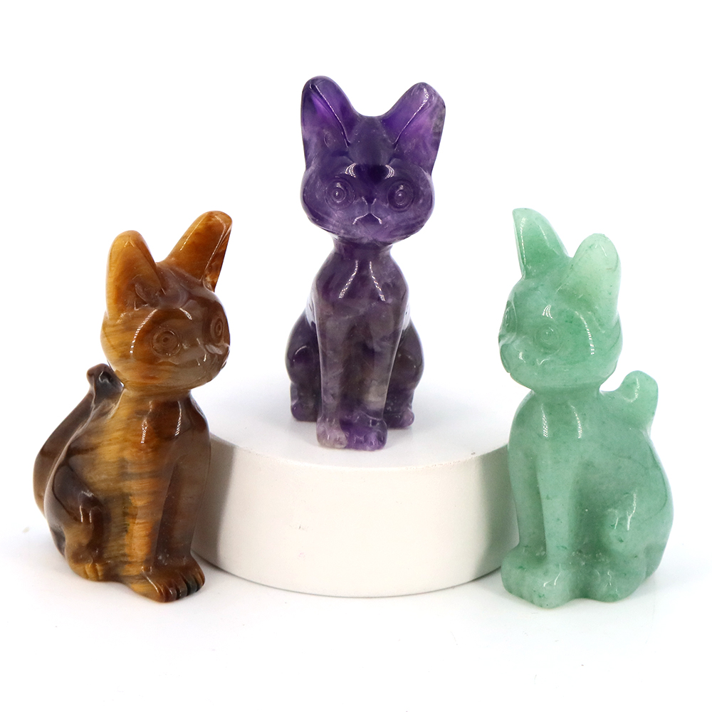 天然石エジプト猫像クリスタル彫刻ヒーリングアメジスト置物オフ - Home Decor Egypt のレビューと価格
