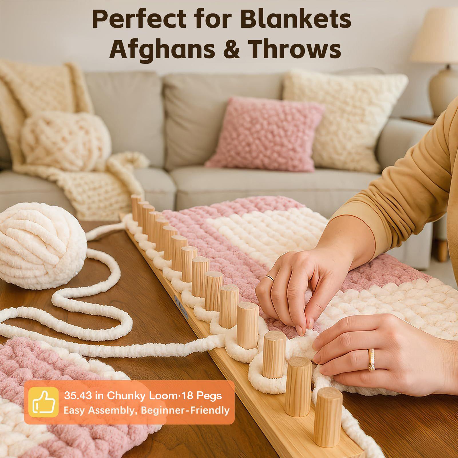 編み機 35インチ 木製 太糸編み機 厚手の糸織りツール 子 - Yarn Home Decor のレビューと価格