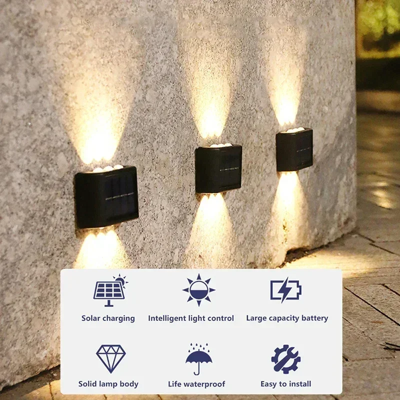 LEDソーラーライト 屋外防水 ソーラーウォールランプ 上下 - Home Decor Outside のレビューと価格