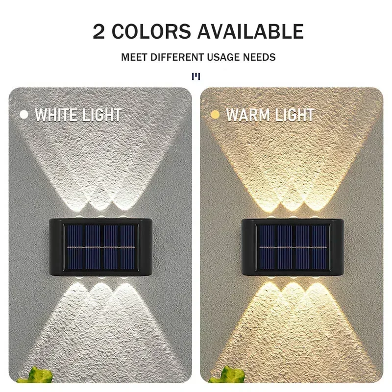 LEDソーラーライト 屋外防水 ソーラーウォールランプ 上下 - Home Decor Outside のレビューと価格