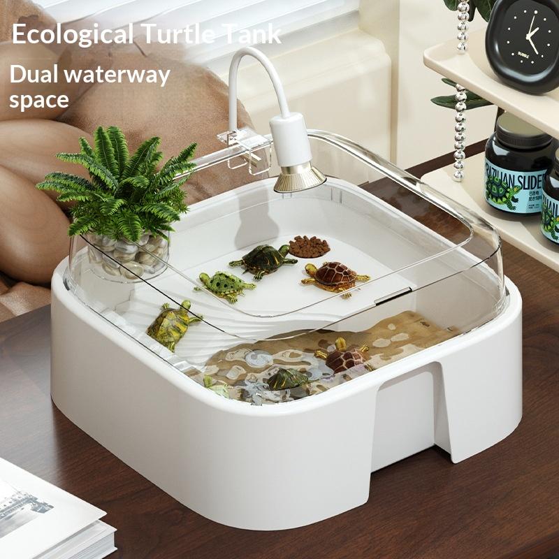 透明なカメ用タンク型生息ボックス、サンプラットフォーム付き、 - Home Decor Habitat のレビューと価格