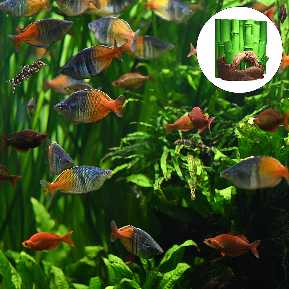 竹製の3D水槽用樹脂製隠れ家、水族館の装飾、水槽の景観を彩る - Home Decor Habitat のレビューと価格