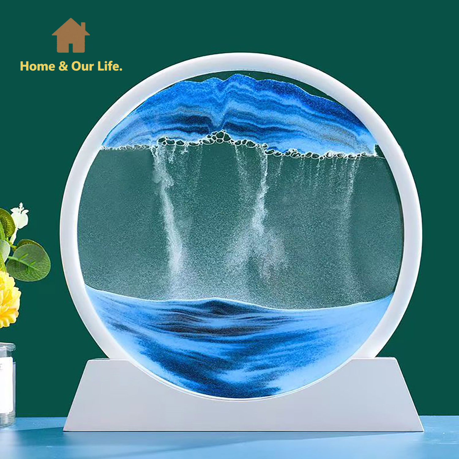 3Dダイナミック流砂アート：家庭やワークスペースのためのユニ - Yarn Home Decor のレビューと価格