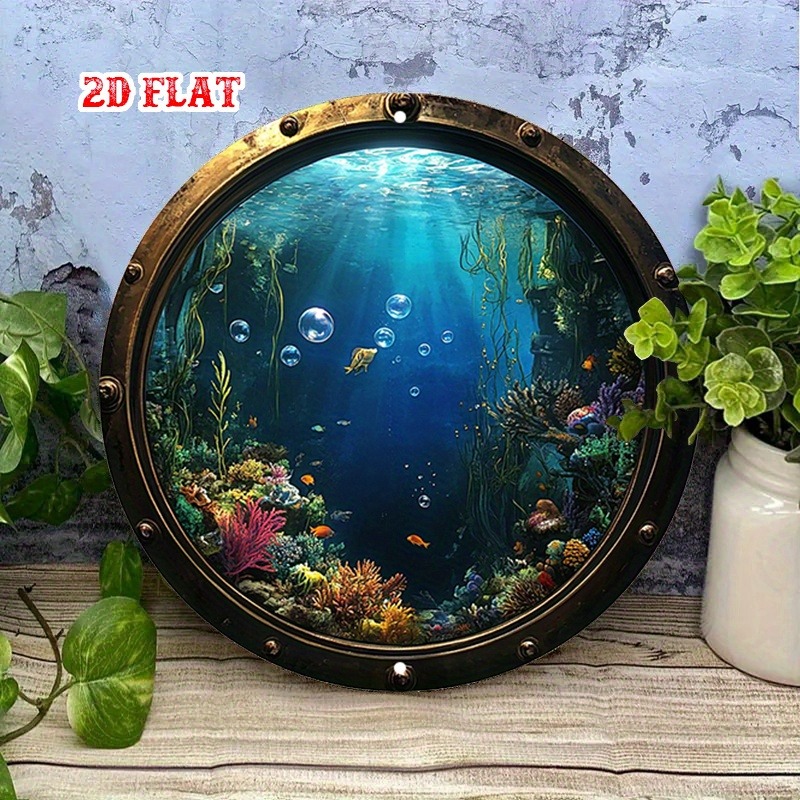 素朴なヴィンテージメタルウォールサイン - 魚のいる水中の風 - Home Decor Design Interior のレビューと価格