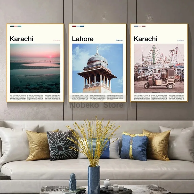 キャンバス絵画壁アート写真アジアパキスタン旅行ポスターラホー - Home Decor Karachi のレビューと価格