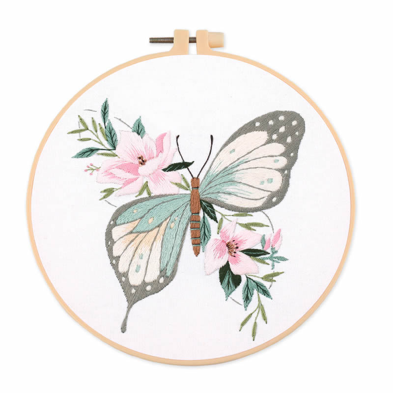 1個 20X20CM 7.87インチ 刺繍蝶キット 初心者向 - Home Decor Diy のレビューと価格