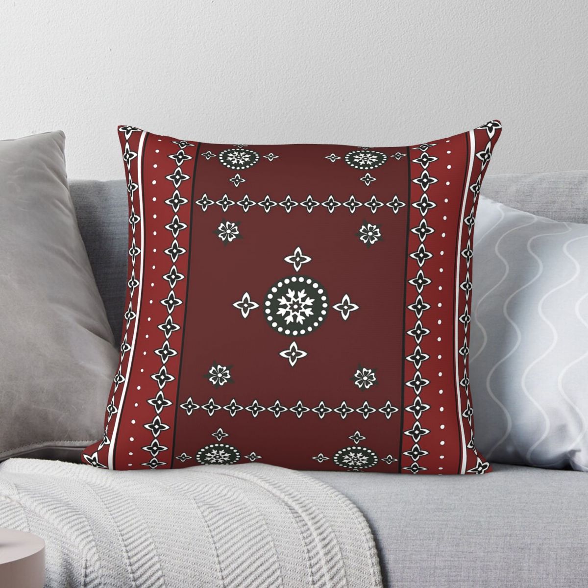 シンディパキスタンカラチスクエア枕カバーポリエステルリネンベ - Home Decor Karachi のレビューと価格