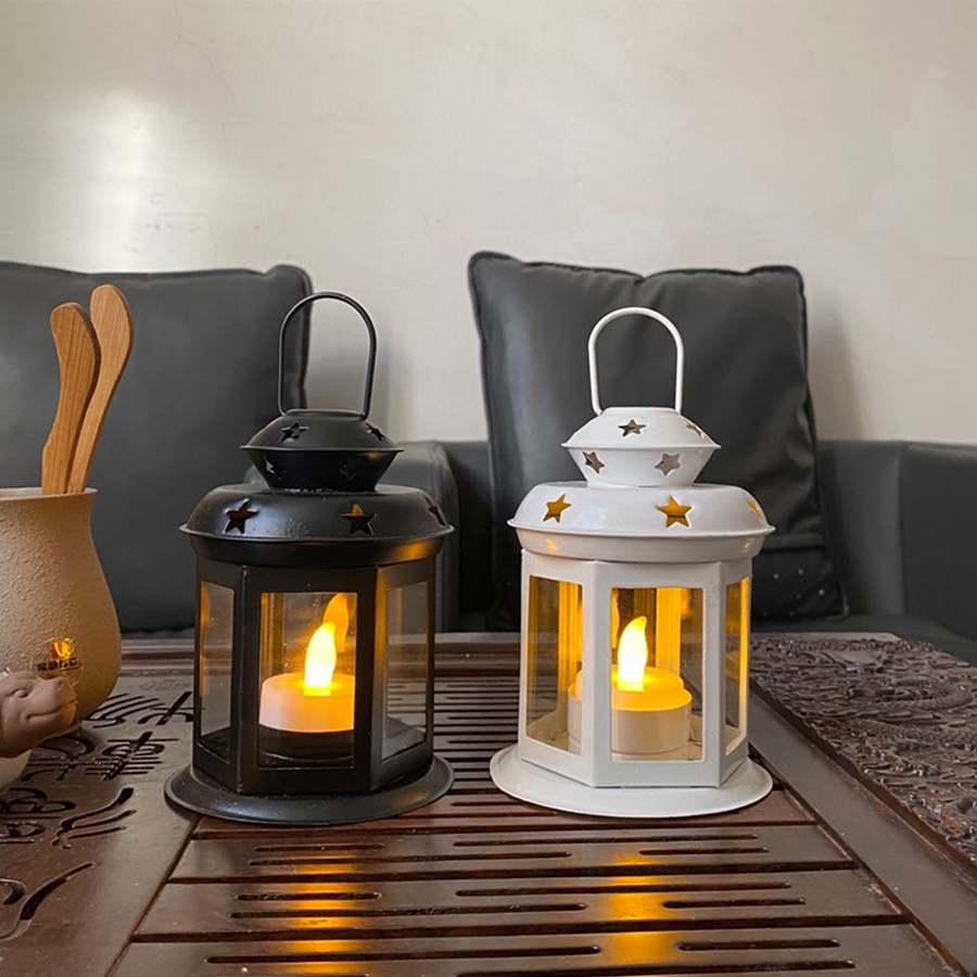 ハンギングキャンドルランプオーナメントガラスランタンメタルフ - Home Decor Outside のレビューと価格