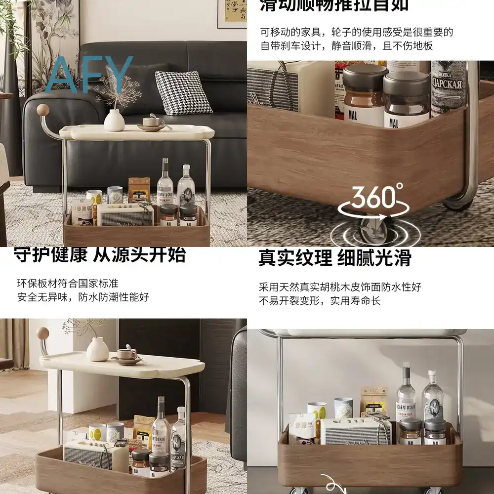 ヴィンテージスタイルのキャスター付きモバイルサイドテーブル、 - Home Decor On Wheels のレビューと価格