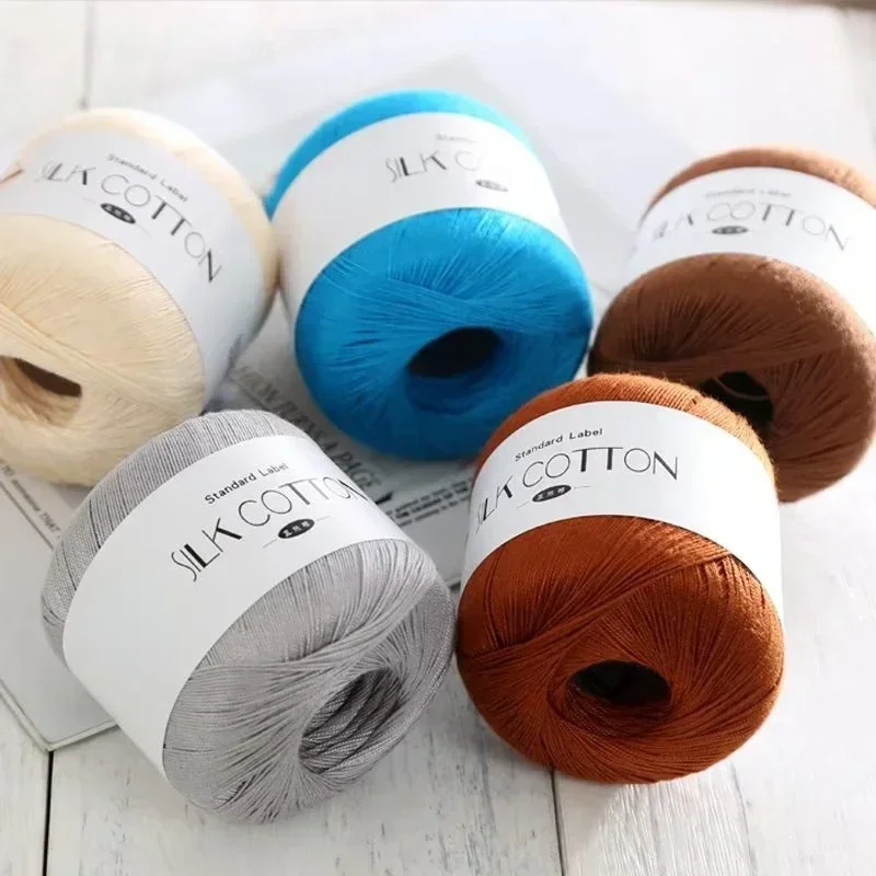 50 グラム/PC シルクレース綿ミルクかぎ針編み糸ベビー手 - Yarn Home Decor のレビューと価格
