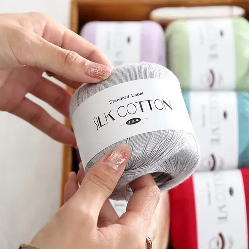 50 グラム/PC シルクレース綿ミルクかぎ針編み糸ベビー手 - Yarn Home Decor のレビューと価格