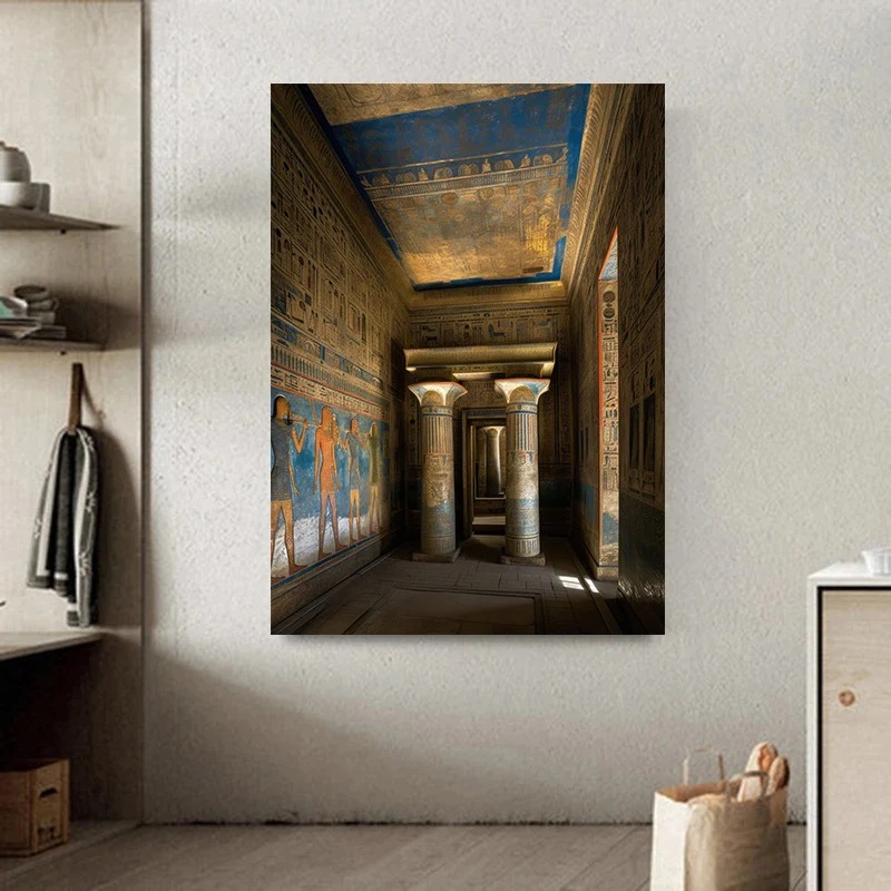 古代エジプトの風景アートポスター、素晴らしい幻想的なホールの - Home Decor Egypt のレビューと価格