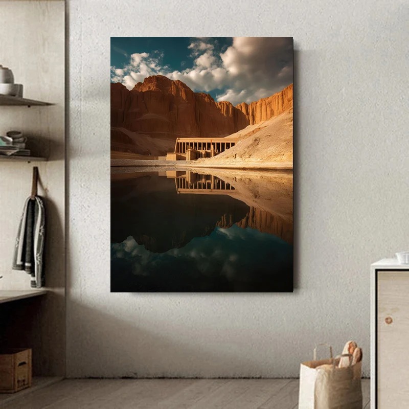 古代エジプトの風景アートポスター、素晴らしい幻想的なホールの - Home Decor Egypt のレビューと価格