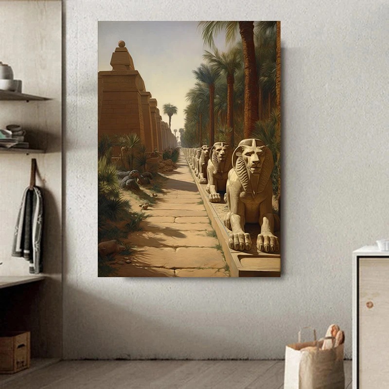 古代エジプトの風景アートポスター、素晴らしい幻想的なホールの - Home Decor Egypt のレビューと価格