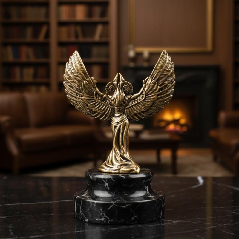 ミニ真鍮製翼を持つ女神像 4.8cm エジプト風置物 デスク - Home Decor Egypt のレビューと価格