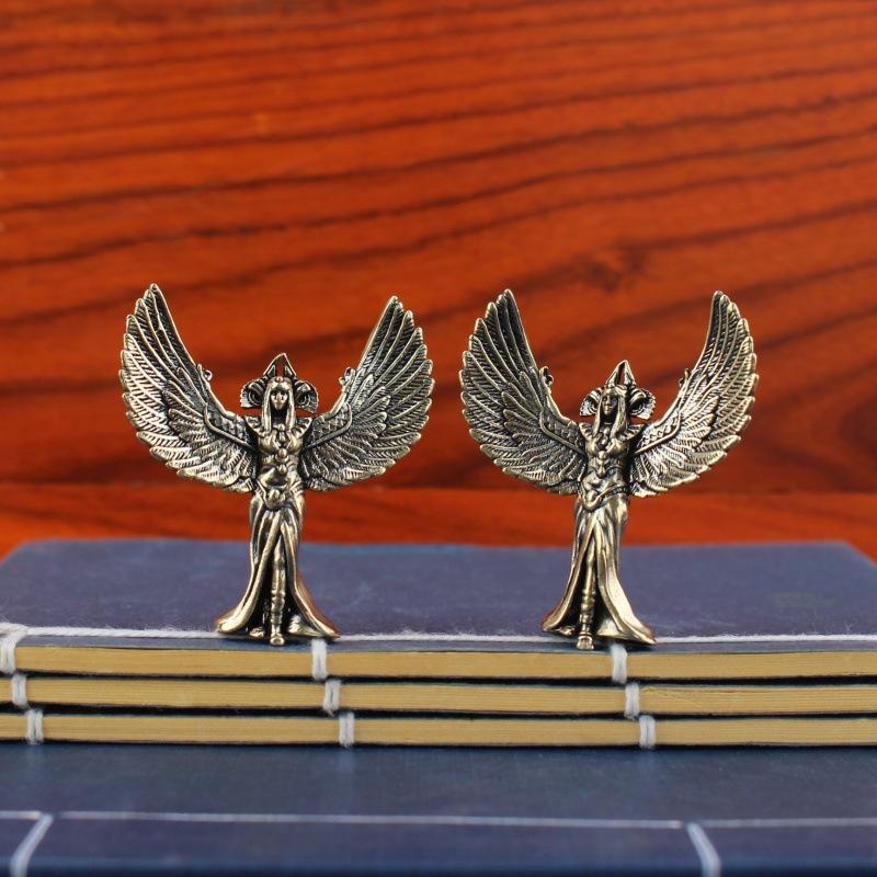 ミニ真鍮製翼を持つ女神像 4.8cm エジプト風置物 デスク - Home Decor Egypt のレビューと価格