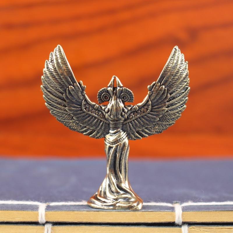 ミニ真鍮製翼を持つ女神像 4.8cm エジプト風置物 デスク - Home Decor Egypt のレビューと価格