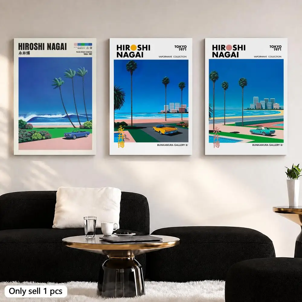 H-Hiroshi Nagai 海岸都市の風景 フレーム付き - Geometric Wall Art のレビューと価格