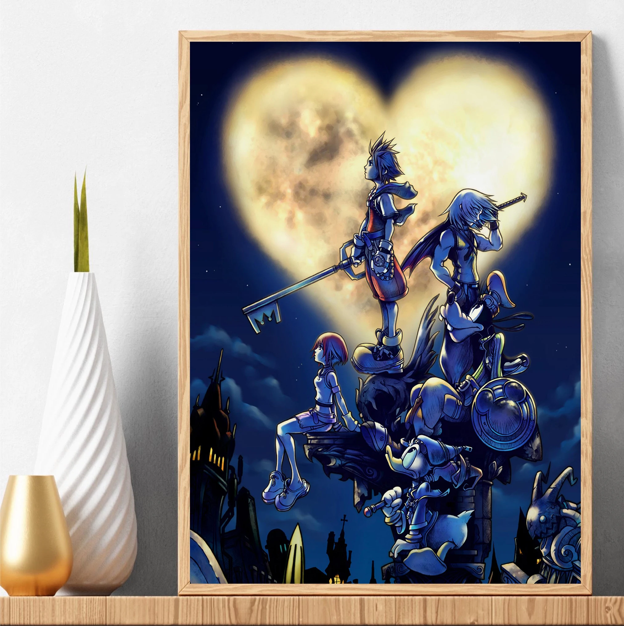 古典的な日本のアニメキングダムハーツレトロポスタープリントキ - Home Decor Japandi のレビューと価格
