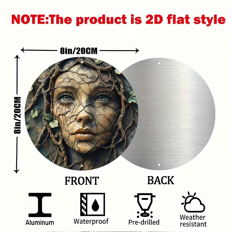 2Dフラット、ヴィンテージアルミニウム製丸型ウォールアート  - Home Decor Tree のレビューと価格