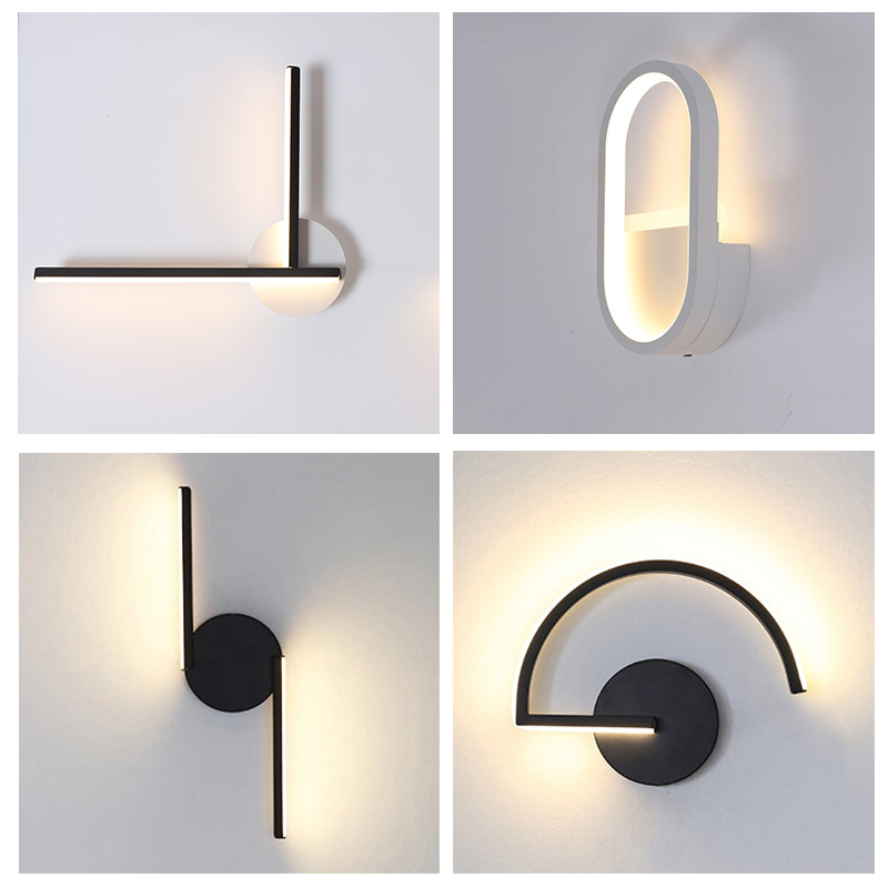モダンな北欧LEDウォールランプ、ミニマリストブラック幾何学 - Home Decor Gold のレビューと価格