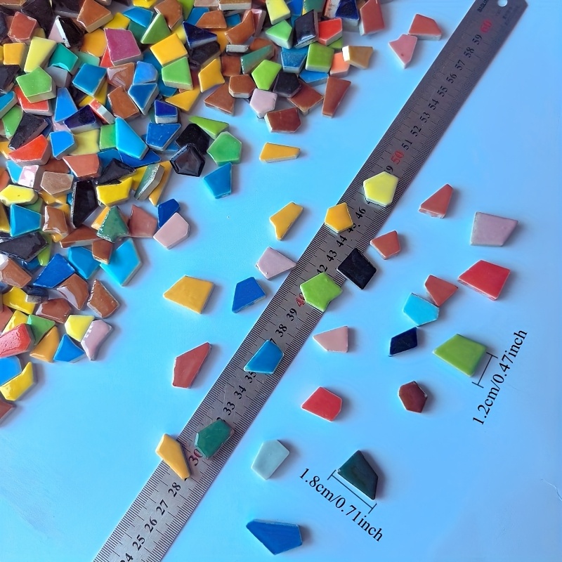 100/200グラムのドーパミンカラーのモザイク素材、不規則 - Home Decor Dopamine のレビューと価格