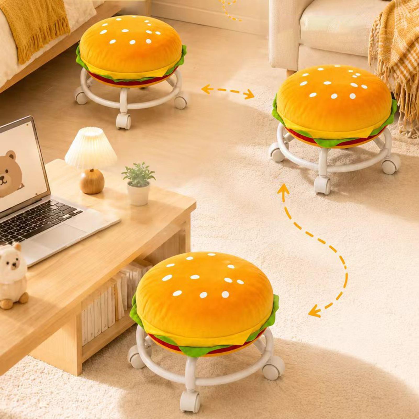 車輪付きスツール ハンバーガー型 快適な装飾性のある滑り止め - Home Decor On Wheels のレビューと価格