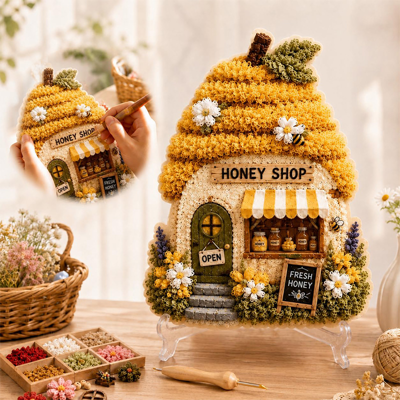3Dマッシュルームハウス ポケアート DIYキット 布製パン - Home Decor Diy のレビューと価格