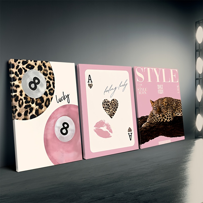 3ピース レオパード チーター キャンバス ウォールアート  - Home Decor Design Interior のレビューと価格