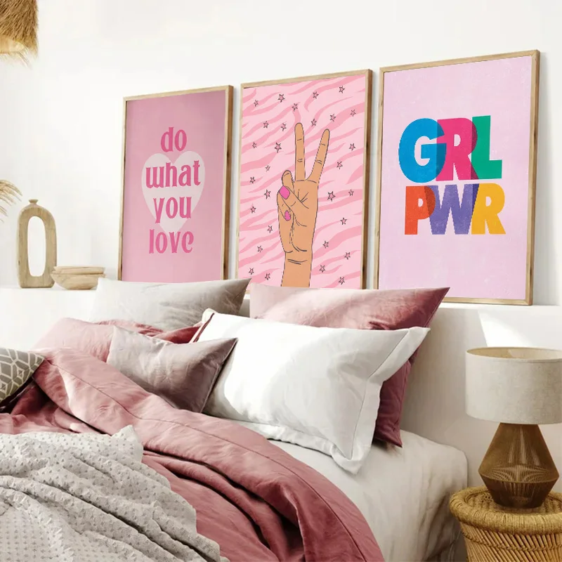 抽象ピンク雷グラデーションラブハート太陽壁アートキャンバス絵 - Home Decor Japandi のレビューと価格